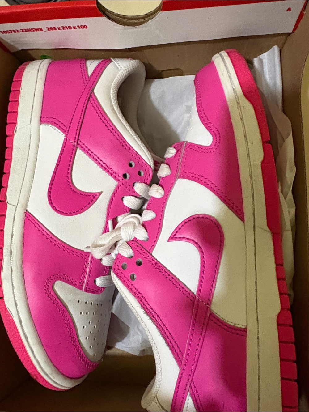 Kids Pink and White Low-Top dunk Sneakers
